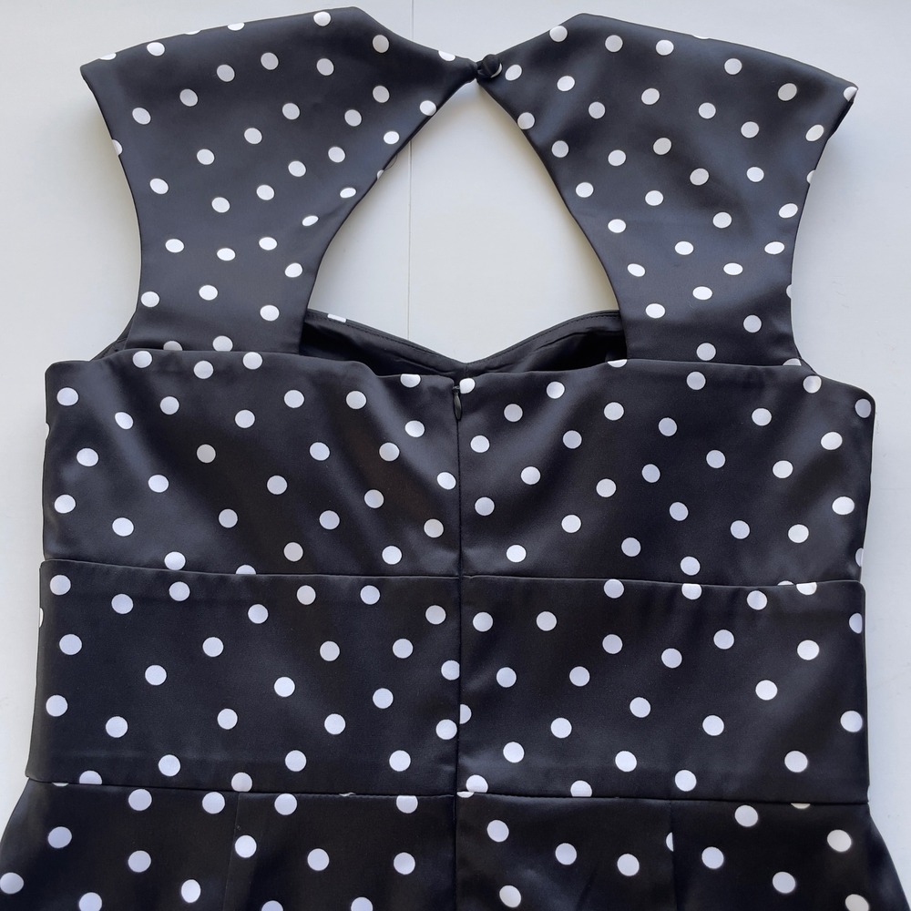 White House Black Market Sheath Dress Sz‎ 8 Polka Dot Pin-up Retro Cocktail Chic - Picture 11 of 13